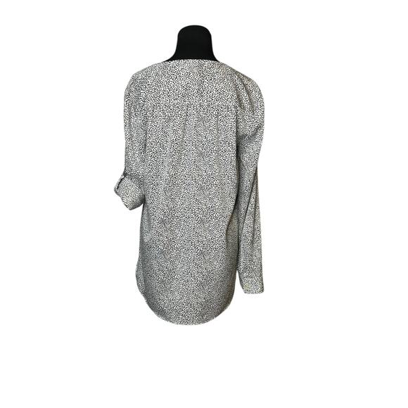 Ann Taylor white black polka dots long sleeves blouse size 4 - Picture 5 of 16